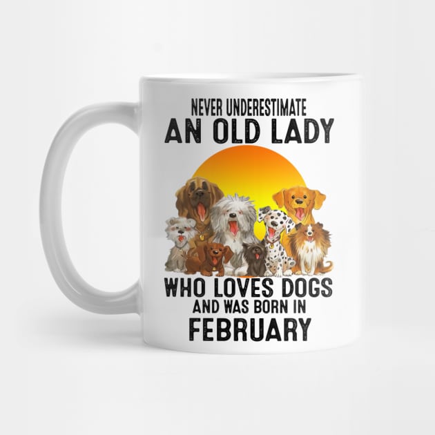 Never Underestimate An Old February Lady Who Loves Dogs by trainerunderline